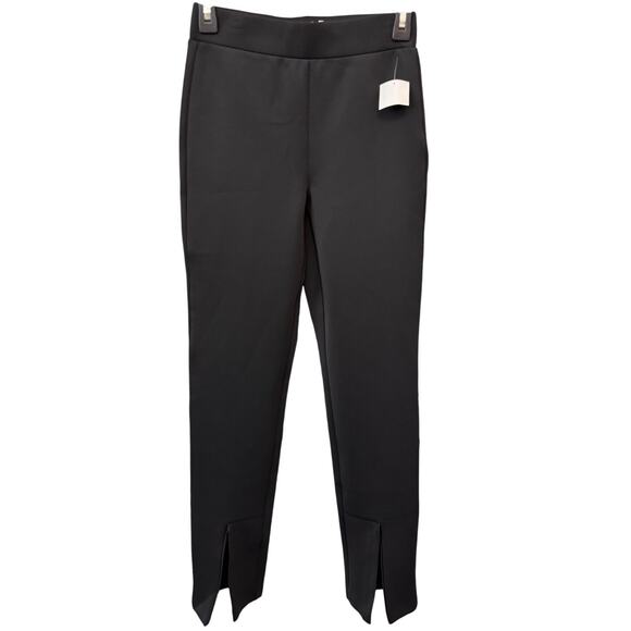 NEW GOOD AMERICAN Black Pull On Flat Front Ankle Pants Size 0/25 - Picture 1 of 3